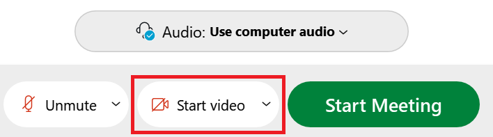 Starting video in Webex