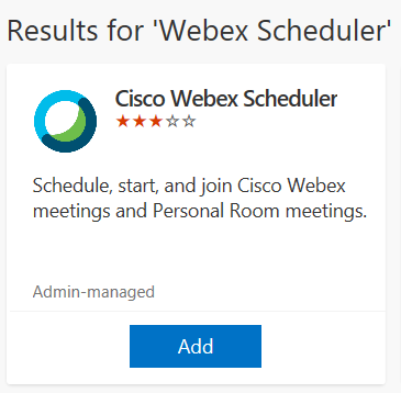 Install Webex Scheduler