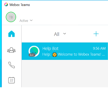 Signed Into Webex Teams