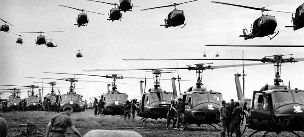 soldiers and helicopters during the Vietnam War