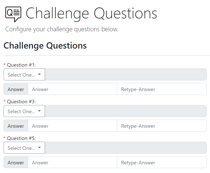 Set Your Challenge Questions