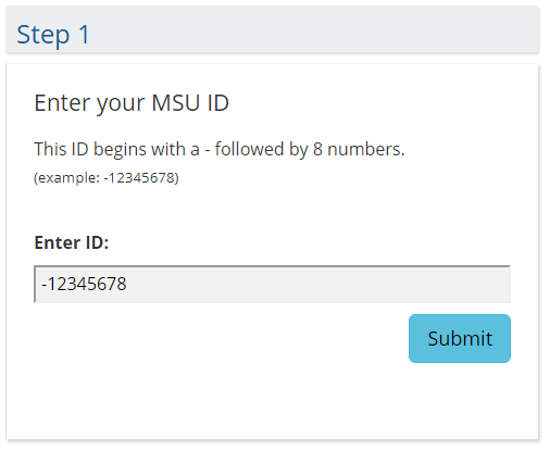 Enter Your MSU ID.