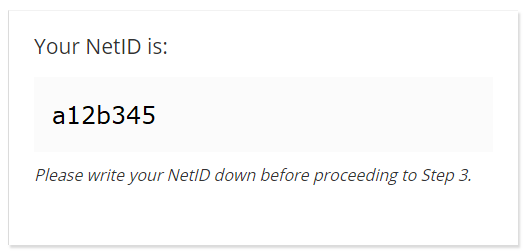 Your NetID is now displayed.
