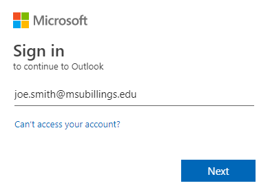 Enter your MSUB email address.