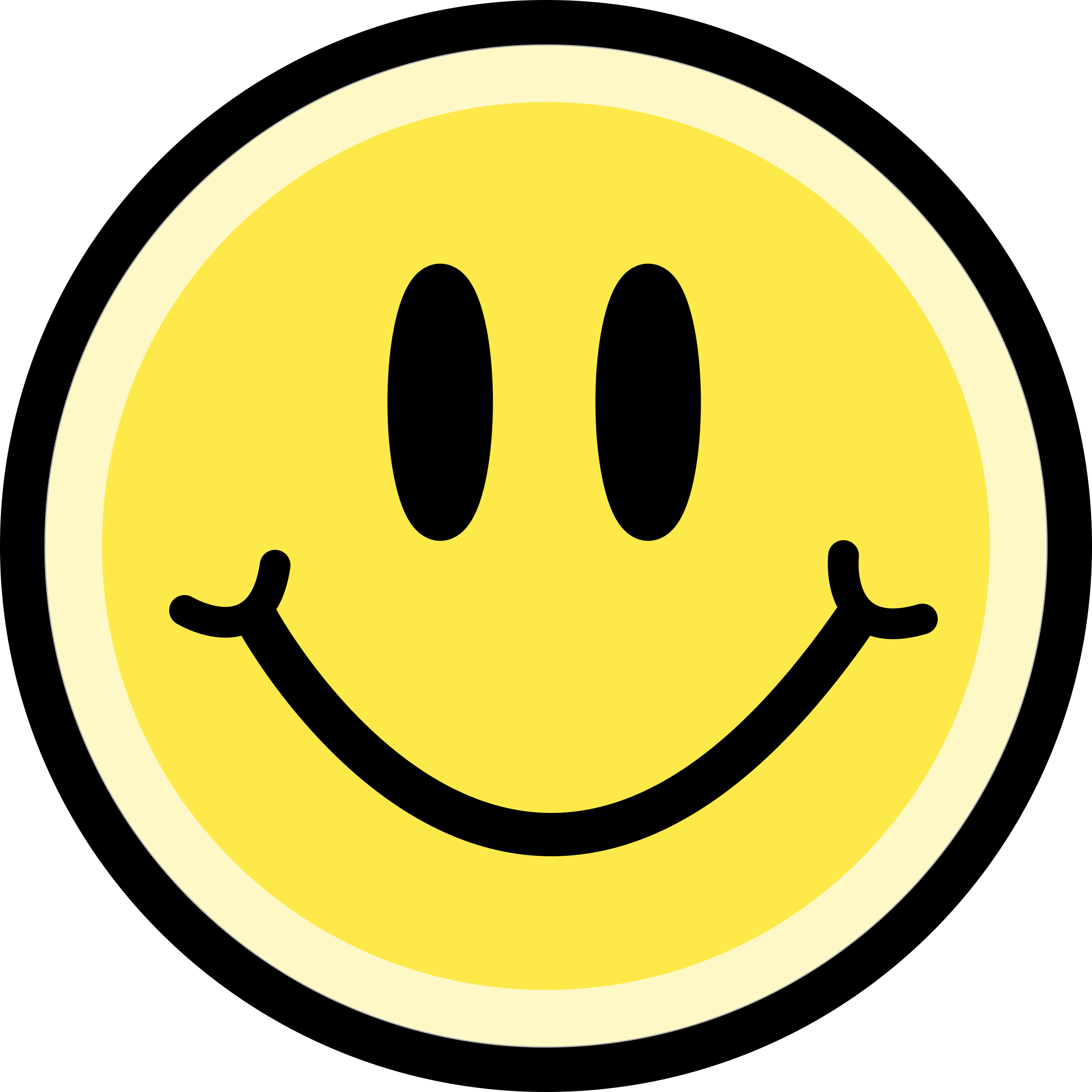 Yellow circle with smiling face