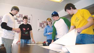 drafting students at the COT