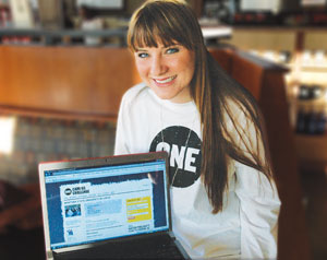 Kristin Horton showing the One Org web site