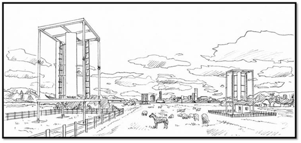 sketch of wind turbine