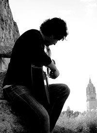 Curtis Johnson playing his guitar