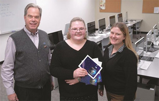Shannon with the Chancellor and instructor Kristin Wilkins