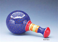 a colorful piece of pottery