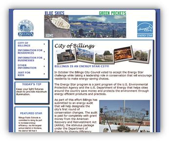 screenshot from Blue Skies Green Pockets web site