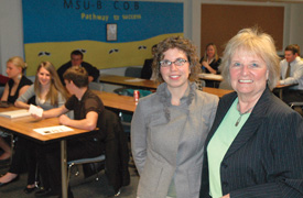 Zoe with professor Pat Holman