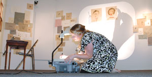 a professor demonstrates her artistic style