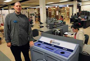 Steven Kirby with recycling bin
