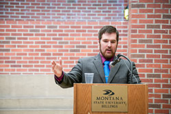 Daniel Barnhart at the podium