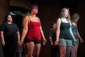 Under the Blanket actors on stage