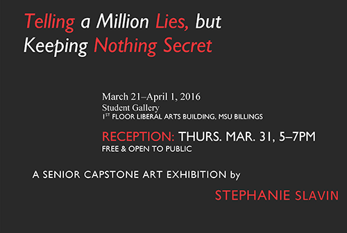 Exhibition runs from March 21 through April 1; Reception will be held March 31, from 5 to 7 p.m., on the first floor of the Liberal Arts building, 1500 University Drive