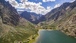 photo taken by a drone in the Beartooth Mountains