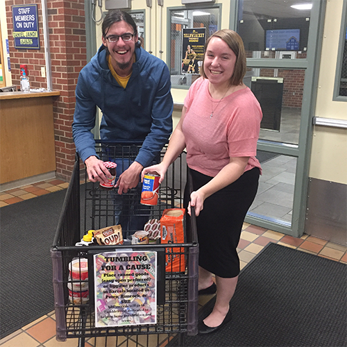 Tumblers gathering donations