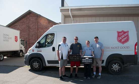 MSU Billings students at the Salvation Army food van