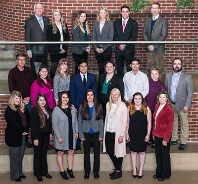 2018-2019 ASMSUB Senators Back row:  Chancellor Ron Larsen, Savannah Merritt(SRO), Katelyn Focht(President), Chelsie Coomber(VP),  Dr. Joe Oravecz, VCSA. Middle row:  Lance Mouser(CC Advisor); Senators: Jordan Neff, Shayla Garman, Christian Bautista, Halle Keltner, Jonathan Hunt, Darian Boese, and Dr. Paul Pope(Faculty Advisor). First row:  Kathy Kotecki(Co-Advisor); Senators: Savannah Whitney, Mackenzie Breeden, Brenna Beckett, Courteney Shovlin, Taylor Kurkoski and Valerie Sperry(Office Manager)