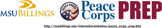 Peace Corps and MSUB logos