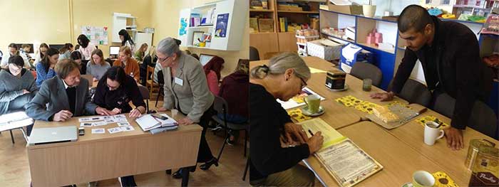 Sue Barfield with educators in Lithuania