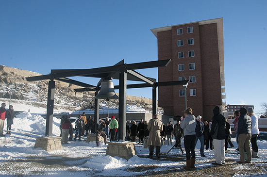 Bell ringing ceremony on the MSUB university campus