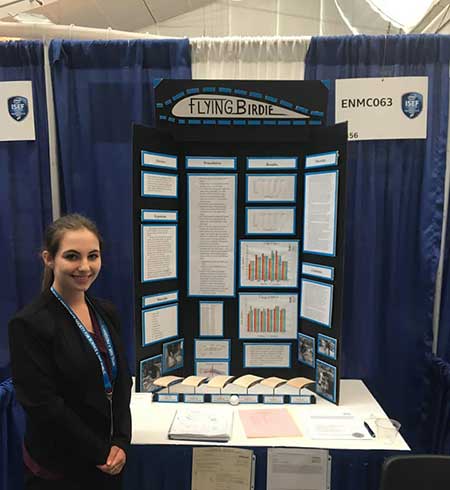 Hailey with her science exhibit