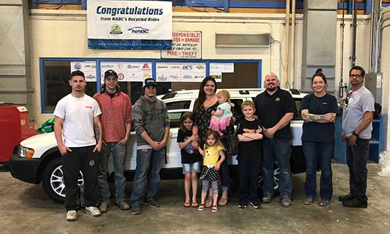 students with the Gookin family and Steve Wodrich