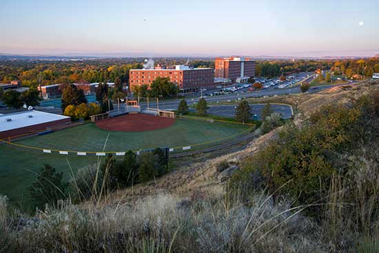 photo of the MSUB university campus taken from the Rims