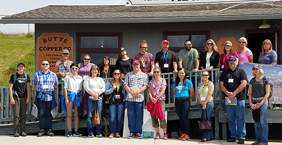 Participants in the Writing in Science Intensive visited the Berkeley Pit during the three-day course.