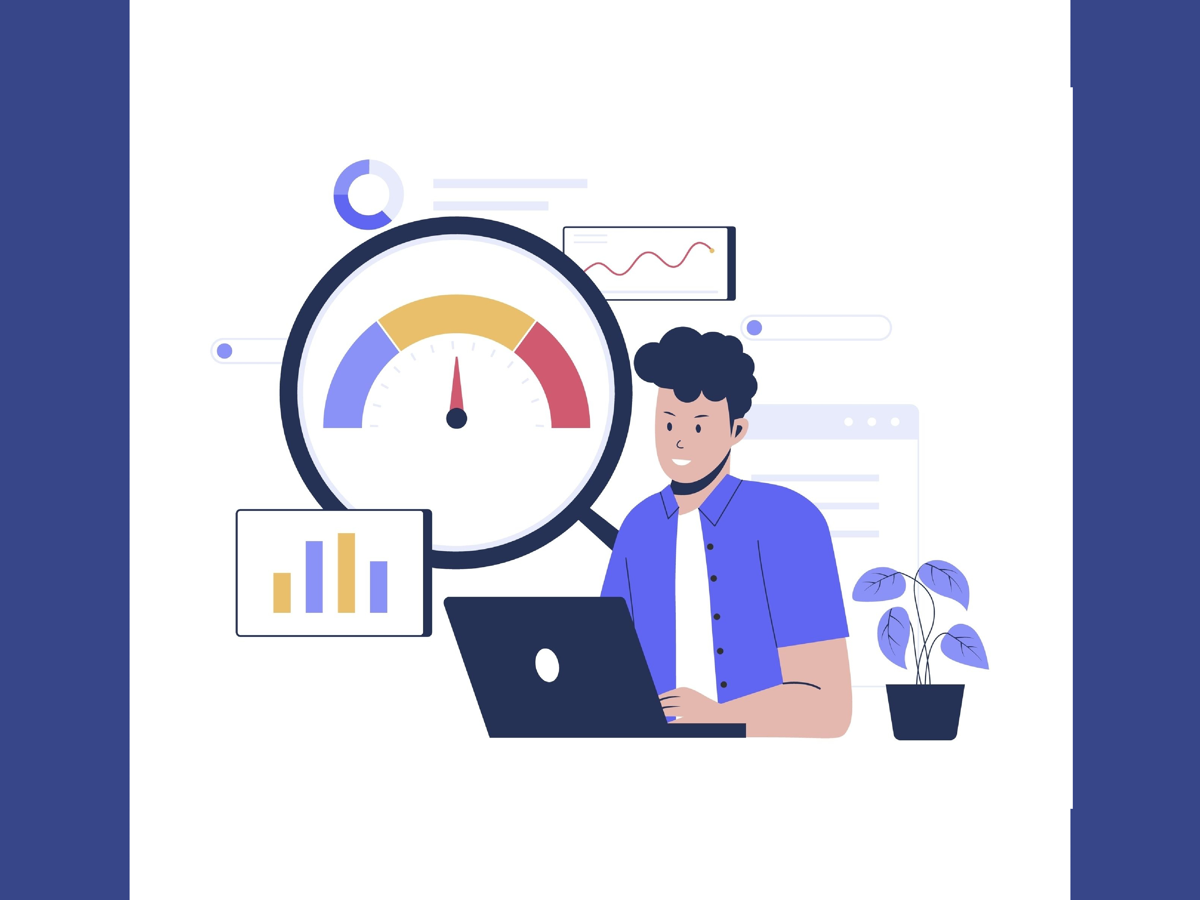 man at computer illustration