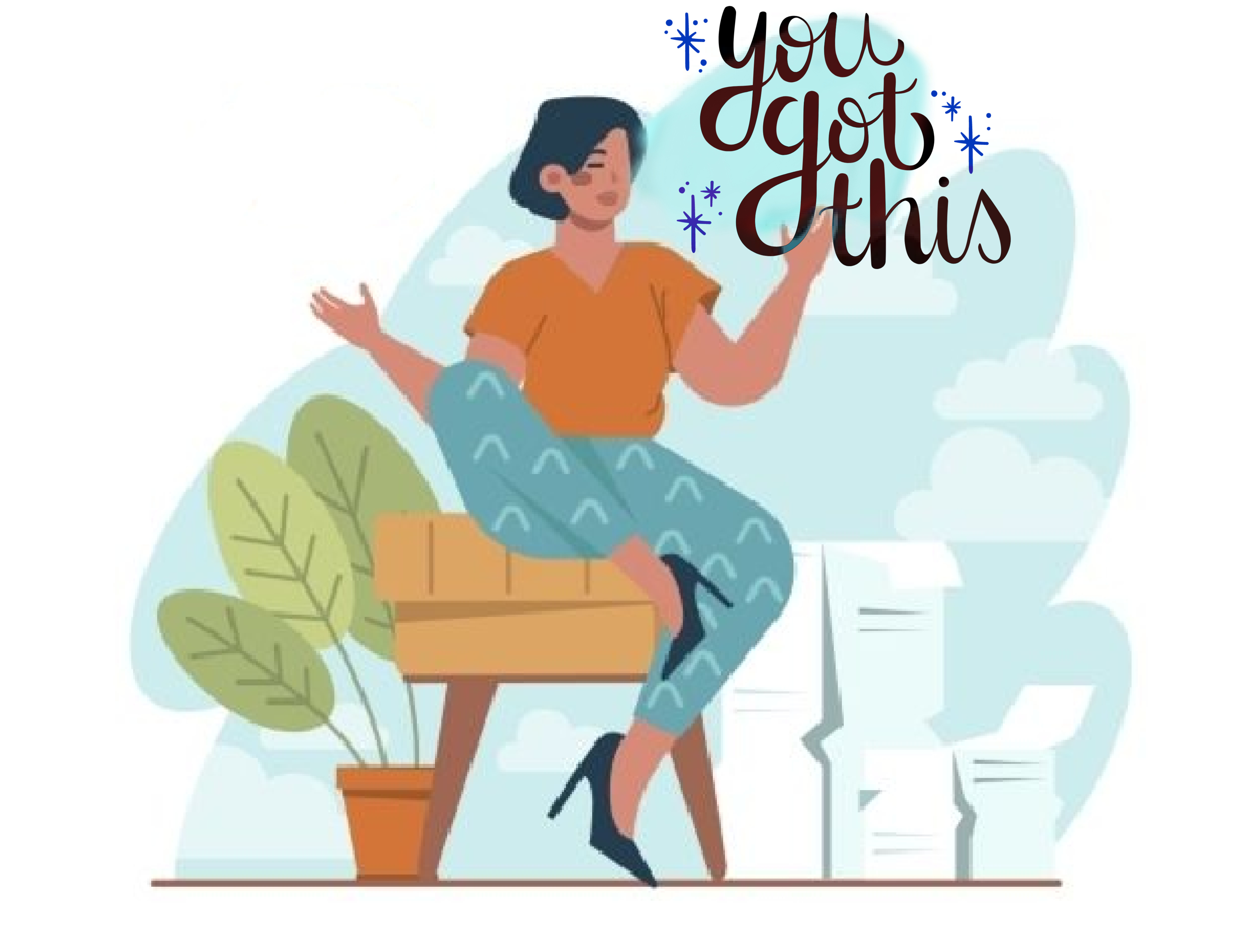 woman meditating illustration